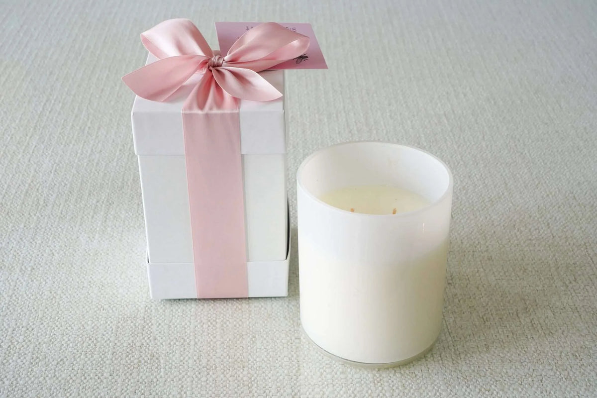 White 2-Wick Candles — B's Knees Fragrance Co.