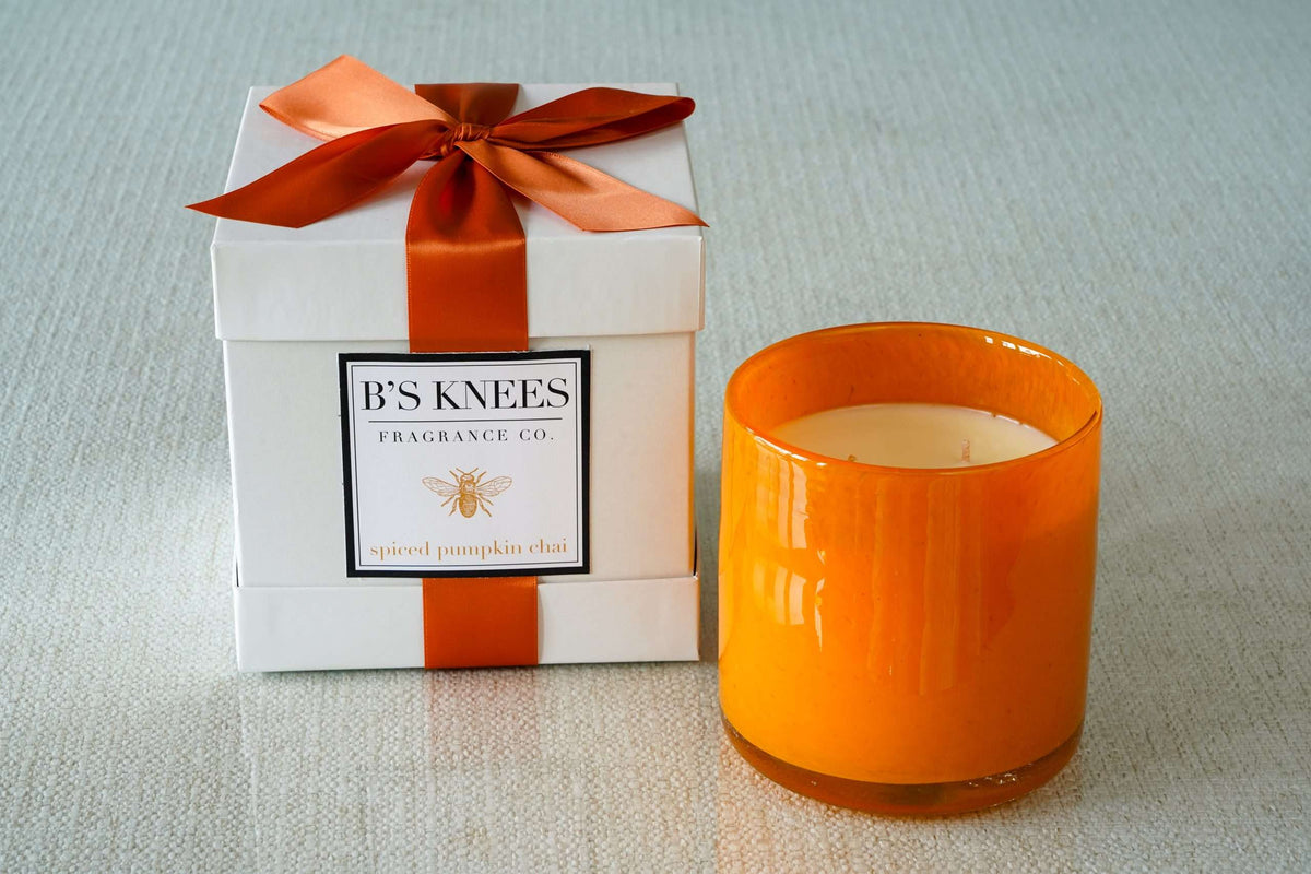 Colored Glass 3-Wick Candles — B's Knees Fragrance Co.