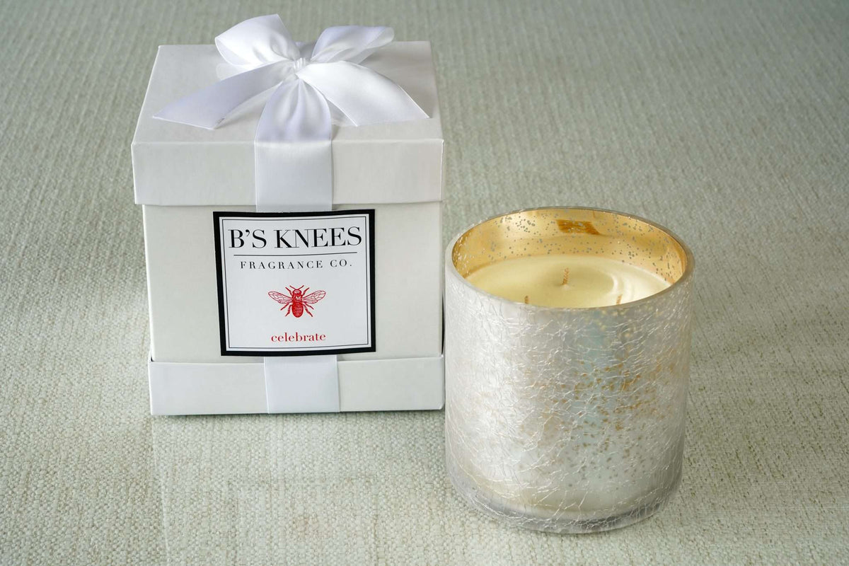 Frosted White Gold 3-Wick Candles — B's Knees Fragrance Co.