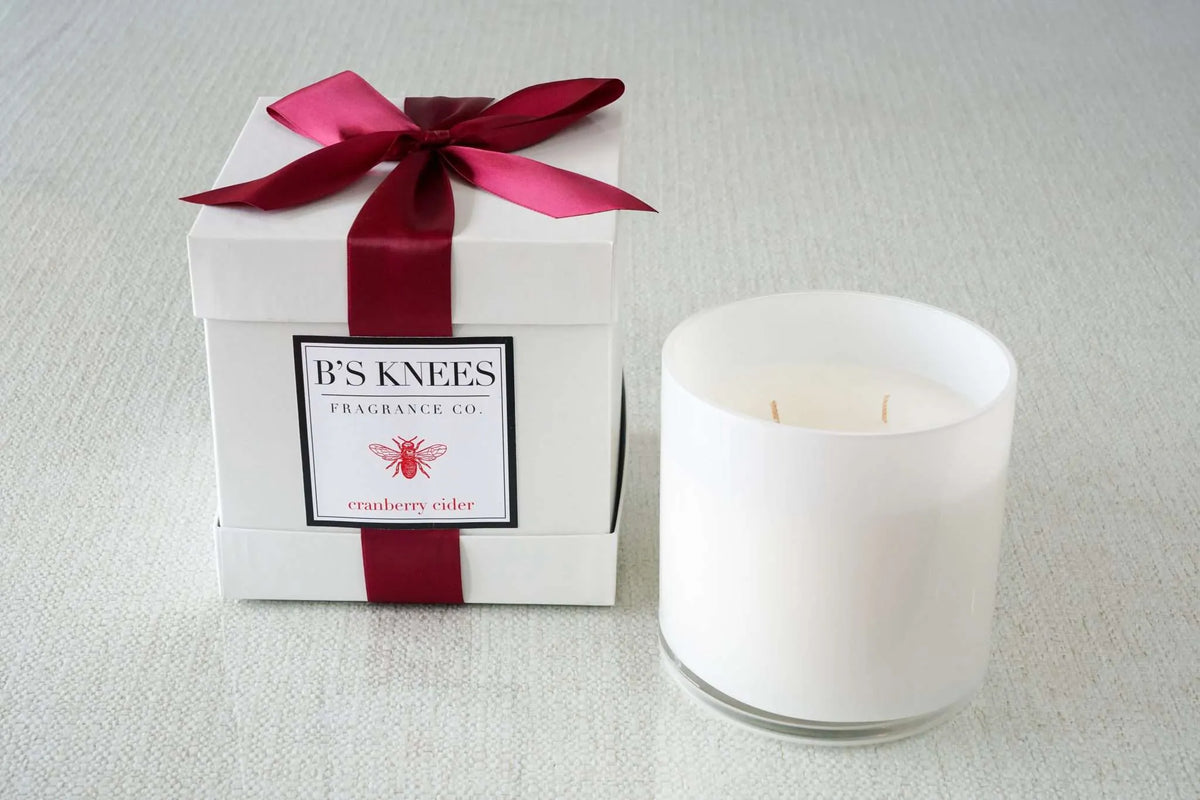 White 3-Wick Candles — B's Knees Fragrance Co.
