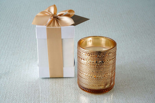 Gold Bead 2-Wick Candles — B's Knees Fragrance Co.