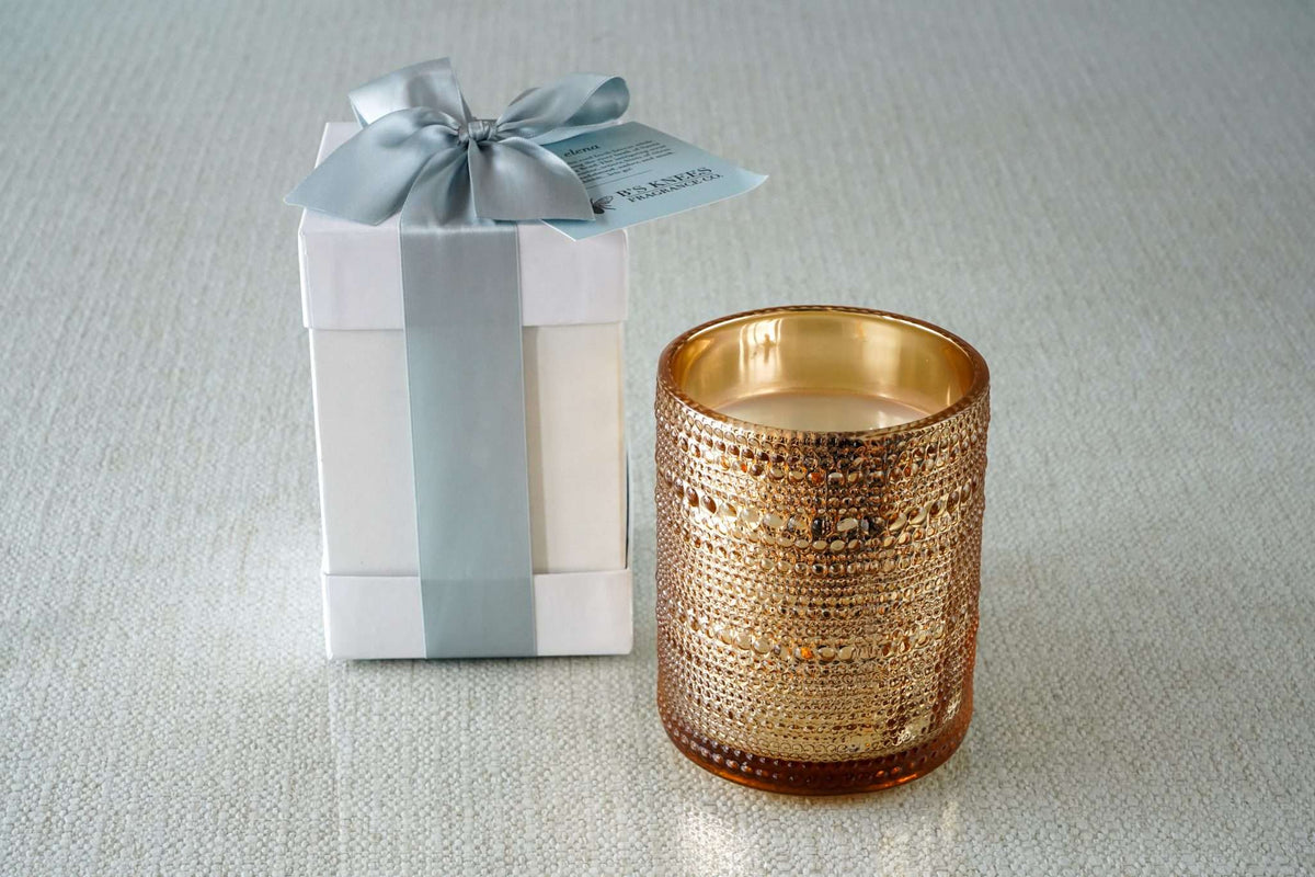 Gold Bead 2-Wick Candles — B's Knees Fragrance Co.