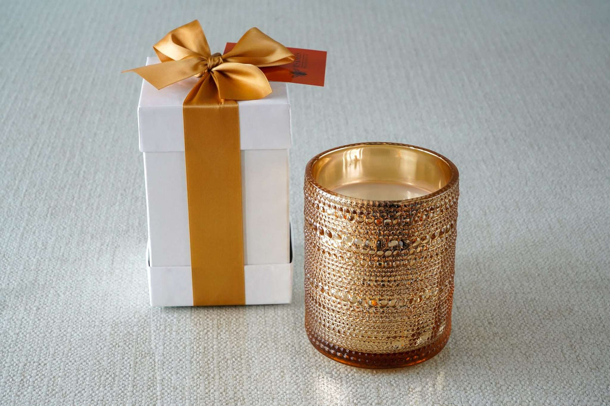 Gold Bead 2-Wick Candles — B's Knees Fragrance Co.
