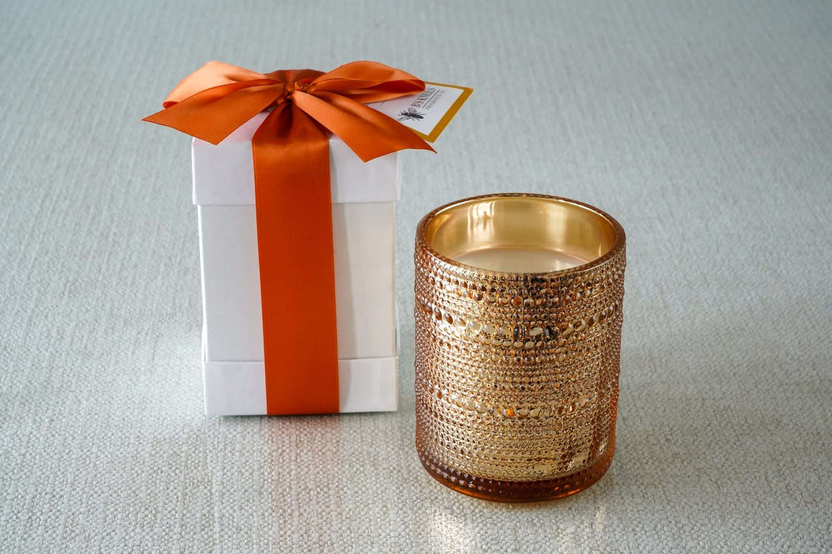 Gold Bead 2-Wick Candles — B's Knees Fragrance Co.