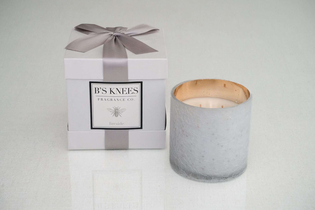 Frosted White Gold 3-Wick Candles — B's Knees Fragrance Co.