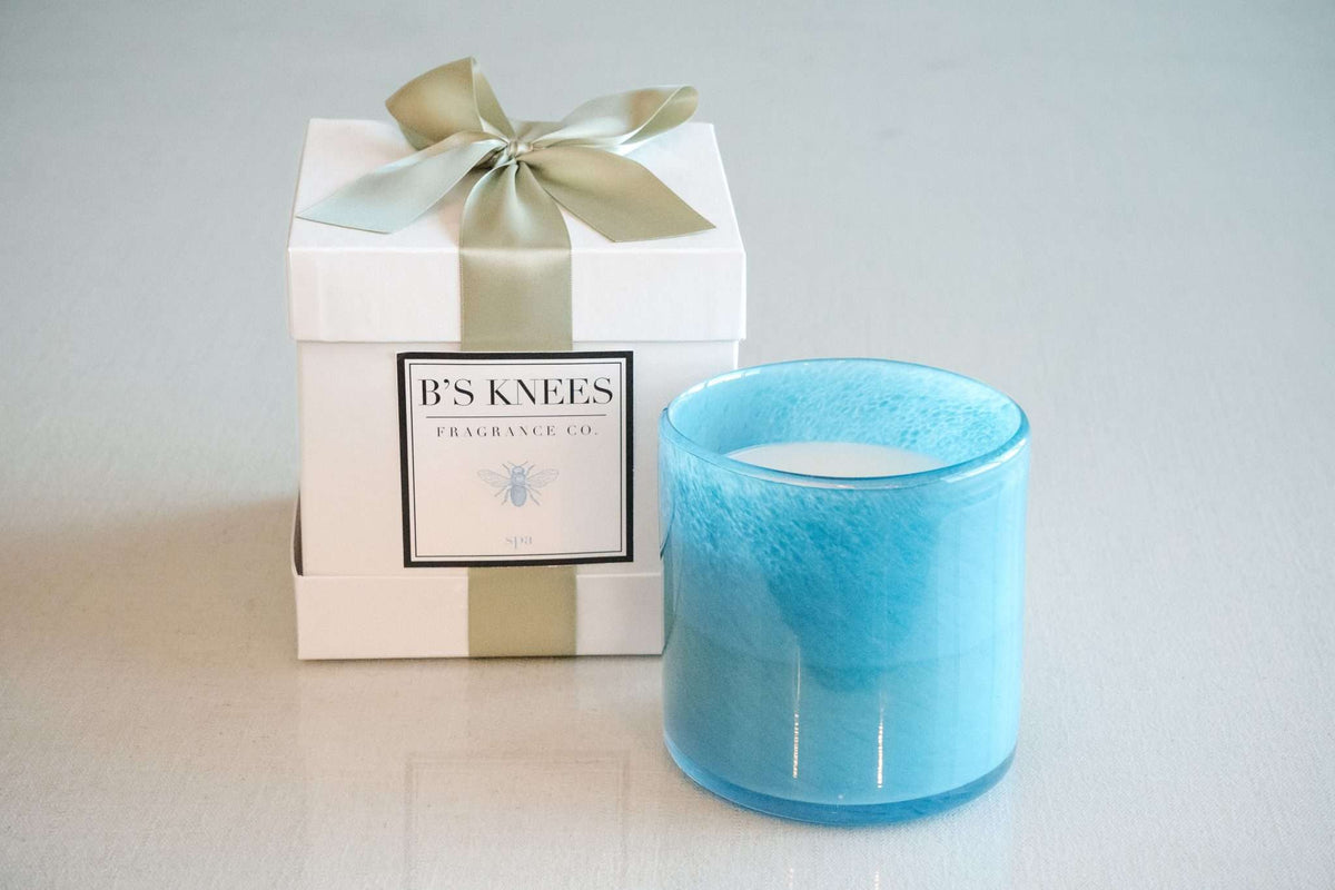 Colored Glass 3-Wick Candles — B's Knees Fragrance Co.