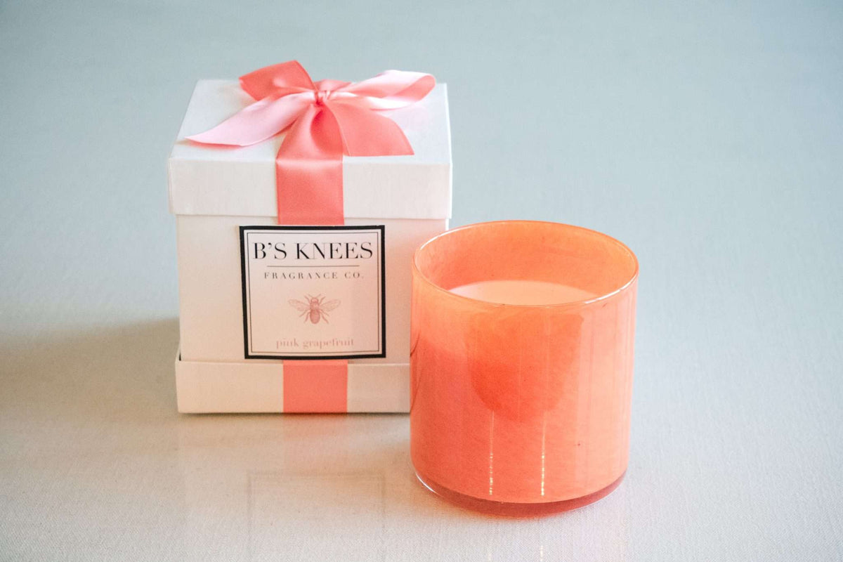 Colored Glass 3-Wick Candles — B's Knees Fragrance Co.