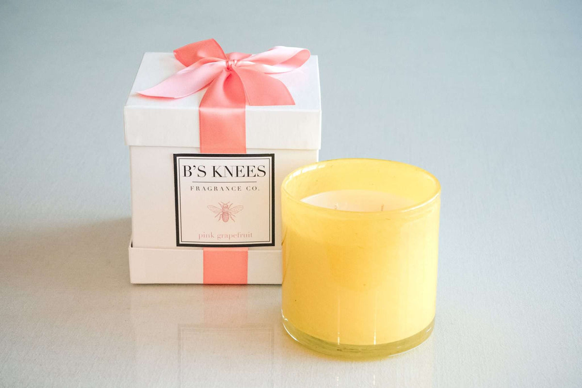 Colored Glass 3-Wick Candles — B's Knees Fragrance Co.